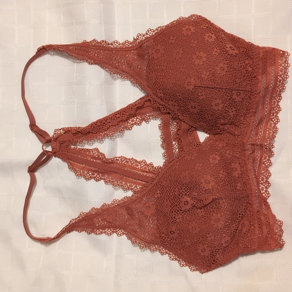 Victoria's Secret Lace Bralette in Terracotta
